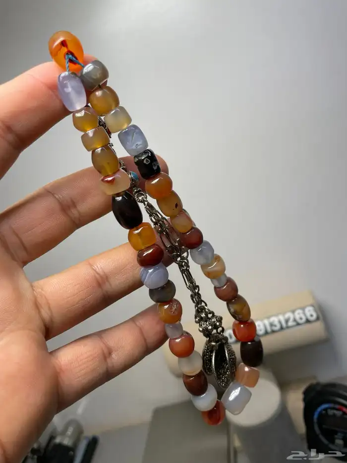 مسباح فاخر من أحجار العقيق اليماني الطبيعي 3