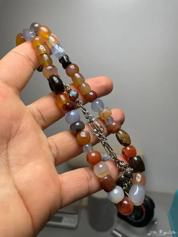 مسباح فاخر من أحجار العقيق اليماني الطبيعي 0