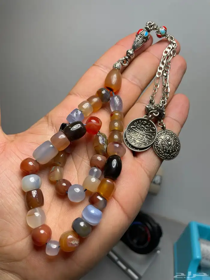 مسباح فاخر من أحجار العقيق اليماني الطبيعي 1