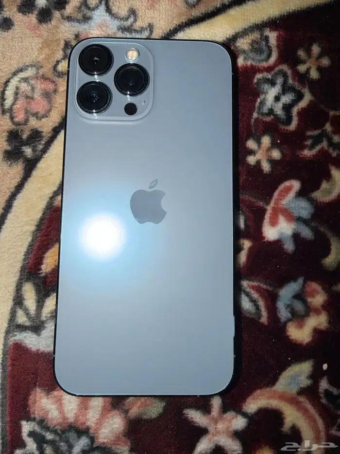 آيفون 13 برو ماكس لون سماوي مقفل من شركه لايقبل شريحه 0