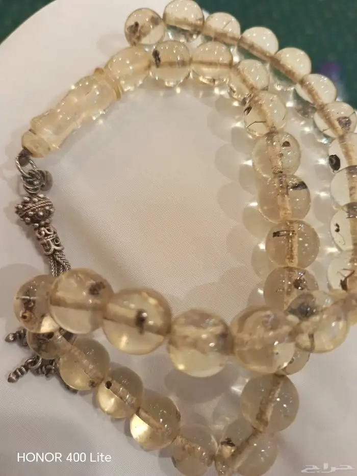 مسباح روسي كهرمان حشري والشرابة فضة خاصة 0