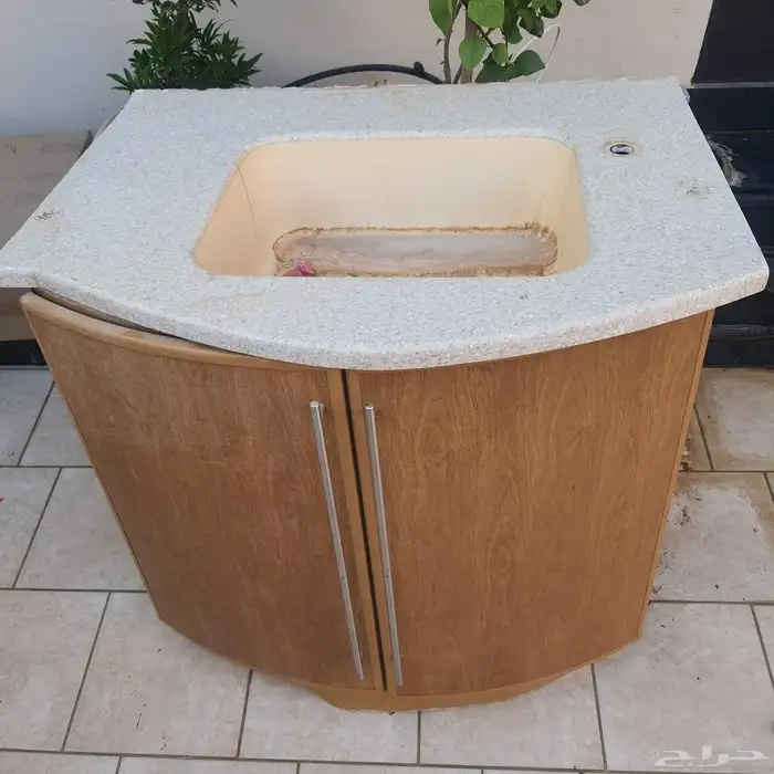 مجلى رخام مع الدولاب مستخدم 1