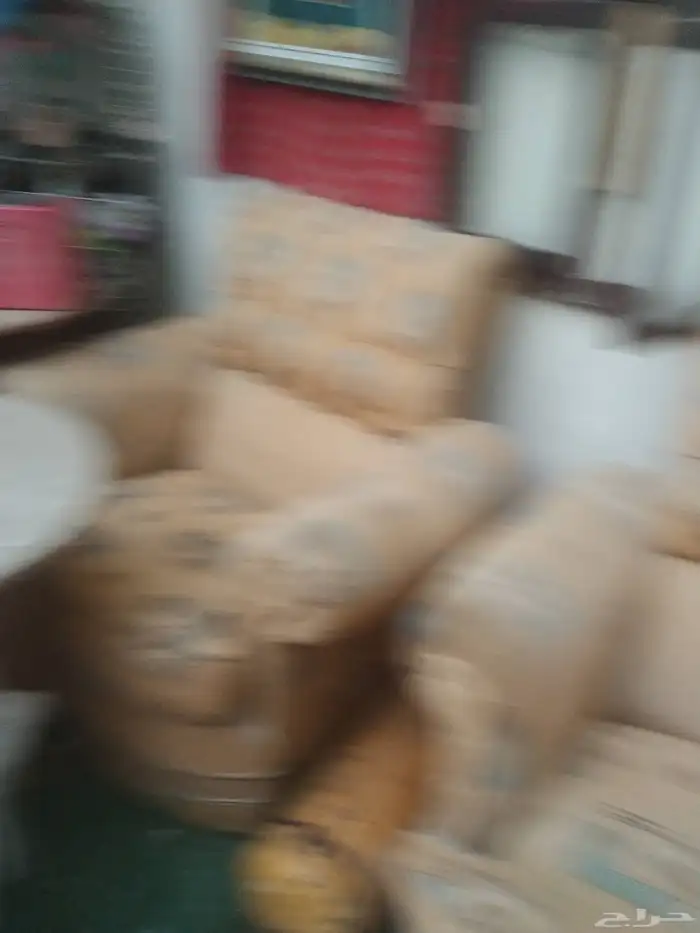 اثاث كنبات واحد مشبوك اربع والطقم الثانيا مفصل كل قطعه لحلها 3