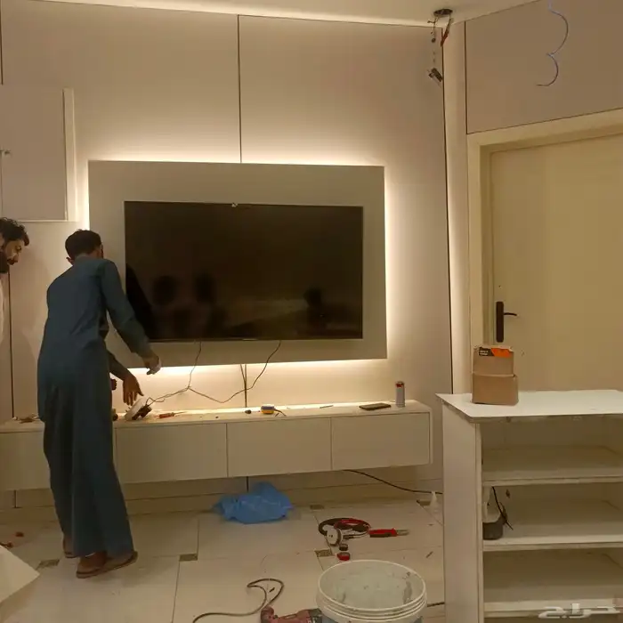 ديكورات خميس مشيط شوبرد شاشه رفوف باقل الاسعار 1