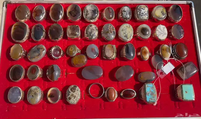 خواتم احجار طبيعيه فضه جمله 0