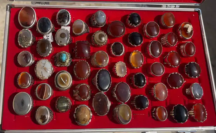 خواتم احجار طبيعيه فضه جمله 3