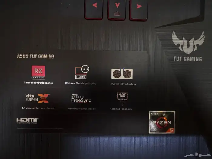 للبيع لابتوب قيمنق ASUS المعالج RYZEN5 الرام 8 0