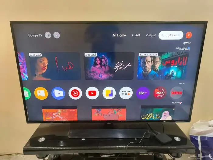 تلفزيون سامسونج 58 بوصة عادي شاومي بوكس معو اشتراك وطاولة 3