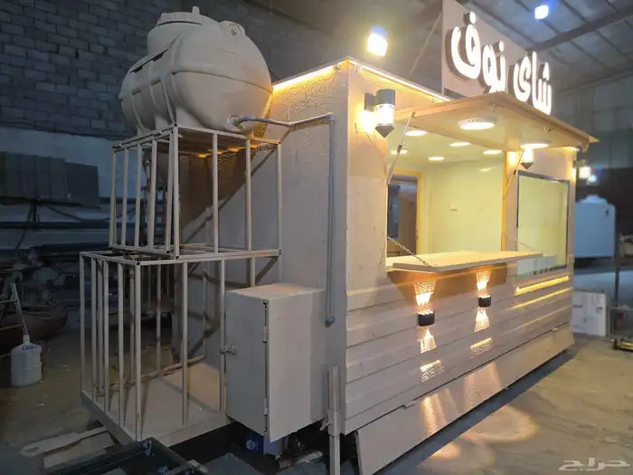 مواصفات العربه -1- مطبخ كامل مصنوع من الاستيل 2 جدران و 2