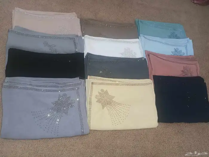 طرحات طويل ومربع ليزر وخيشة ودانتيل 4