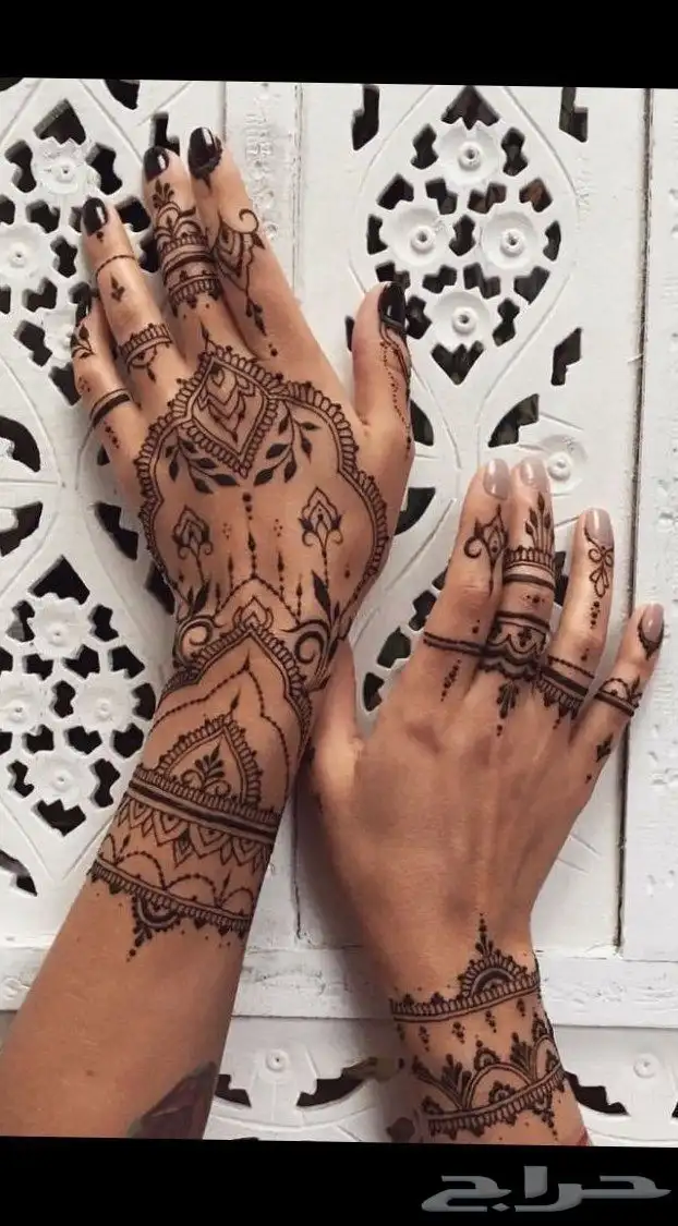 نقش حنة وتاتو اسود بصبغة 6