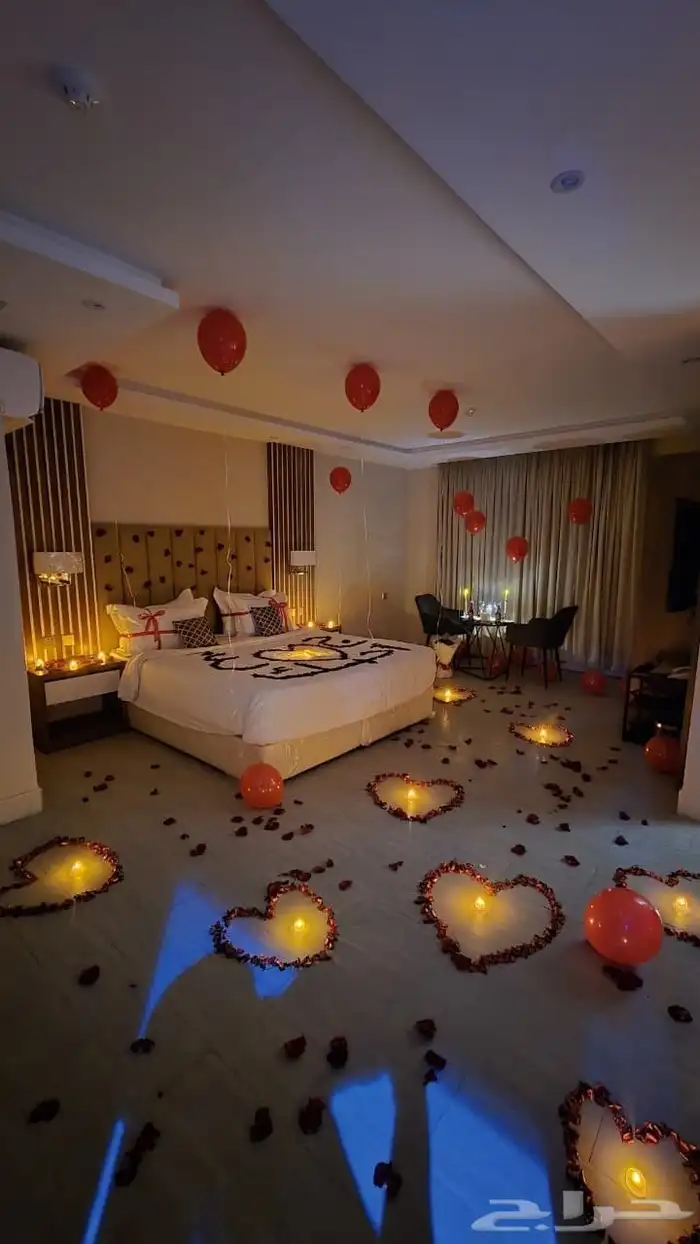 تزيين تنسيق غرف نوم عرسان ذكرى زواج فنادق ابها خميس مشيط 2
