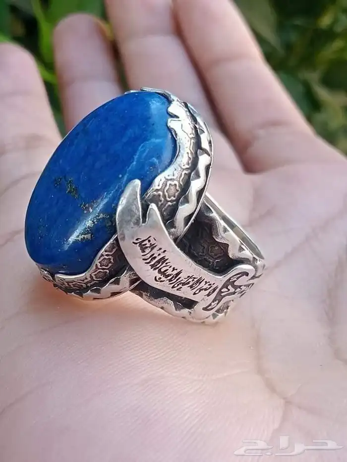 خاتم فضه عيار 925 حجر طبيعي 1