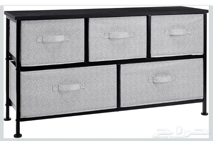 طاولة تخزين قماش وخشب 1