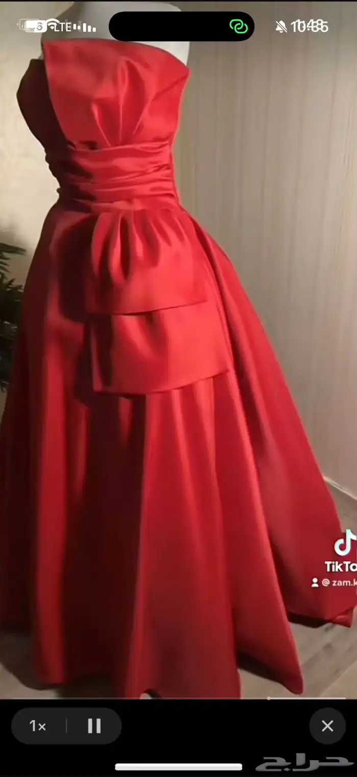 فستان احمر للمناسبات مقاس S M استخدام مره وحده فقط 1
