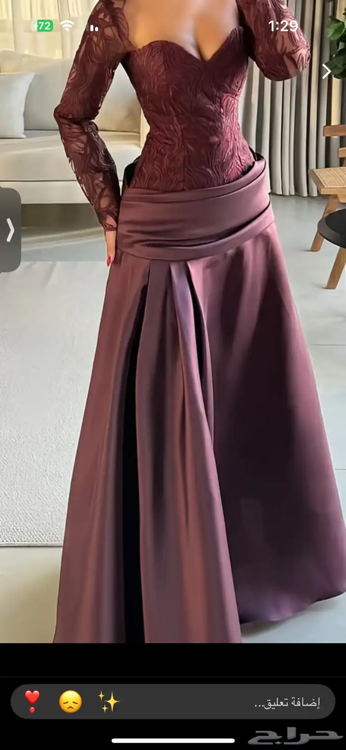 فستان للبيع غير مستخدم من المصممة الكويتية سارة 1