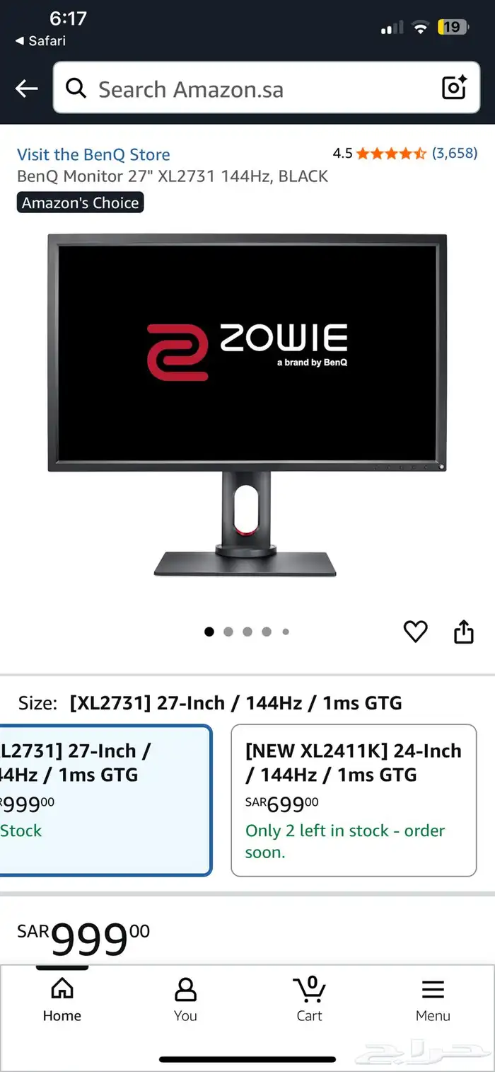 شاشة benq Xl2731 144هرتز 0