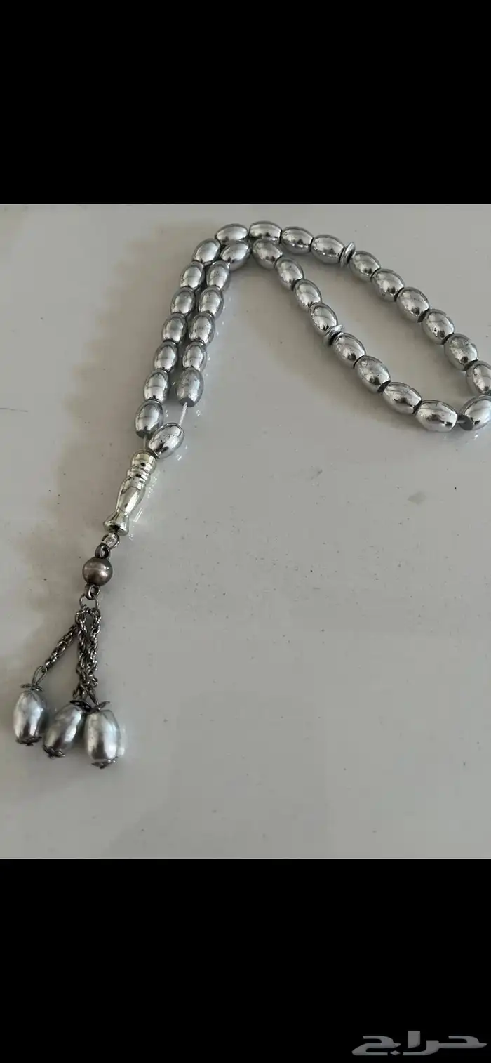 سبحه مطليه بلون فضي جميله وثقيله 0