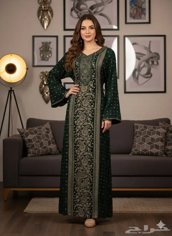 جلابيات كشميري نسائية نص كم واكم طويل جمله بدرزن 15