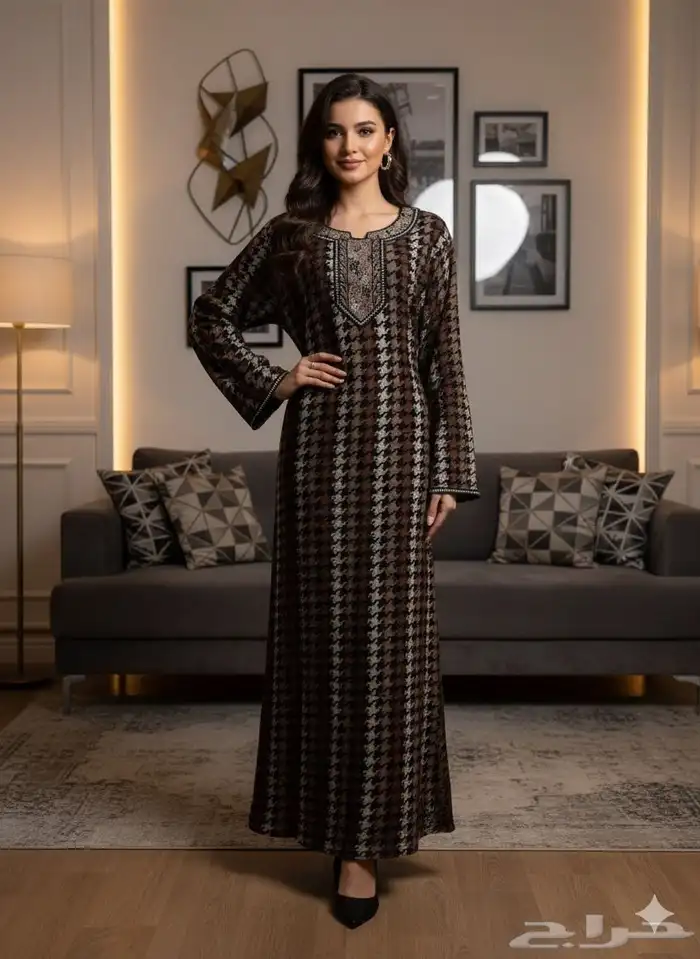 جلابيات كشميري نسائية نص كم واكم طويل جمله بدرزن 24