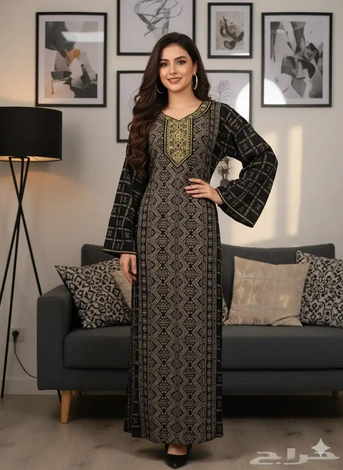 جلابيات كشميري نسائية نص كم واكم طويل جمله بدرزن 25