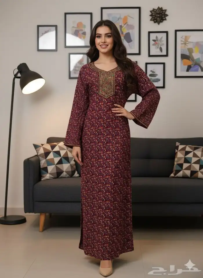 جلابيات كشميري نسائية نص كم واكم طويل جمله بدرزن 20