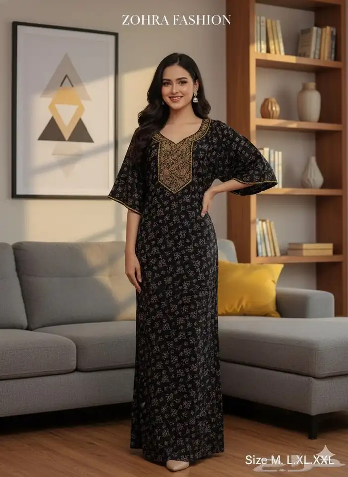 جلابيات كشميري نسائية نص كم واكم طويل جمله بدرزن 10