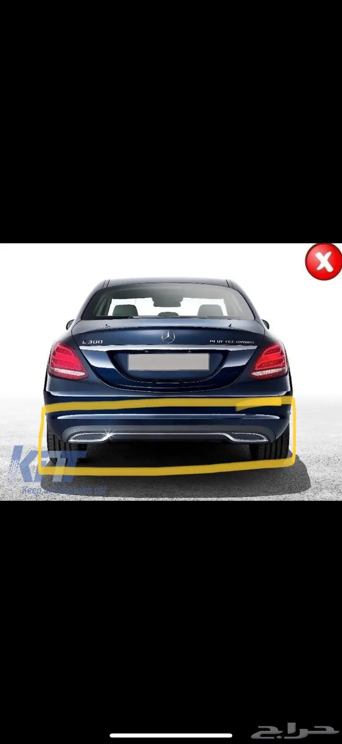 ديفيوزر خلفي مع مخارج شكمان لمرسيدس سي موديل 2015 - 2019 0