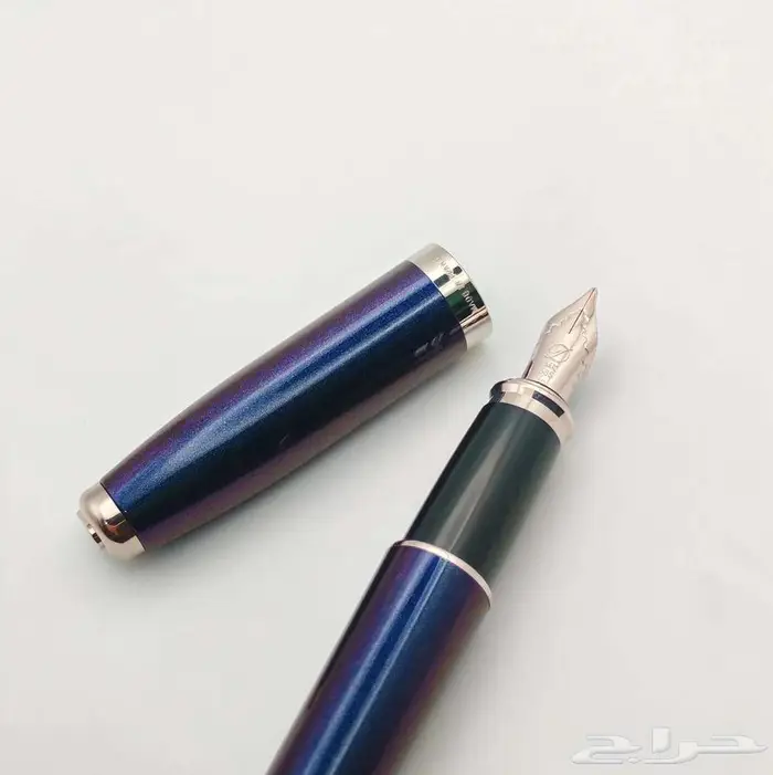 قلم S.T. Dupont حبر ريشة لون أزرق متدرج   تطعيمات بلاتينيوم 7