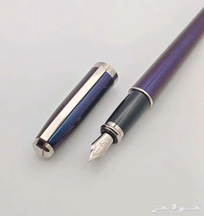قلم S.T. Dupont حبر ريشة لون أزرق متدرج   تطعيمات بلاتينيوم 4