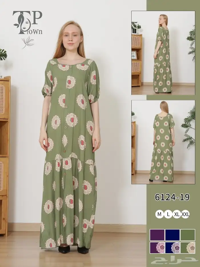 جلابيات كشميري نسائية نص كم واكم طويل جمله بدرزن 46