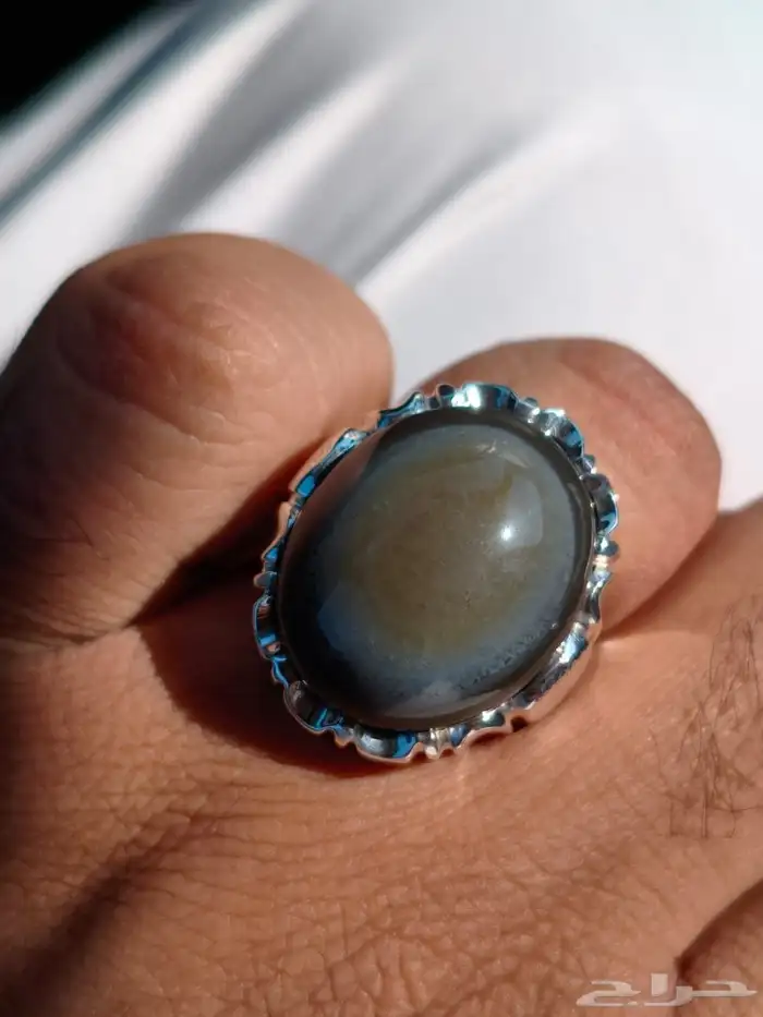 خاتم فضة بحجر العقيق السليماني اليماني 7