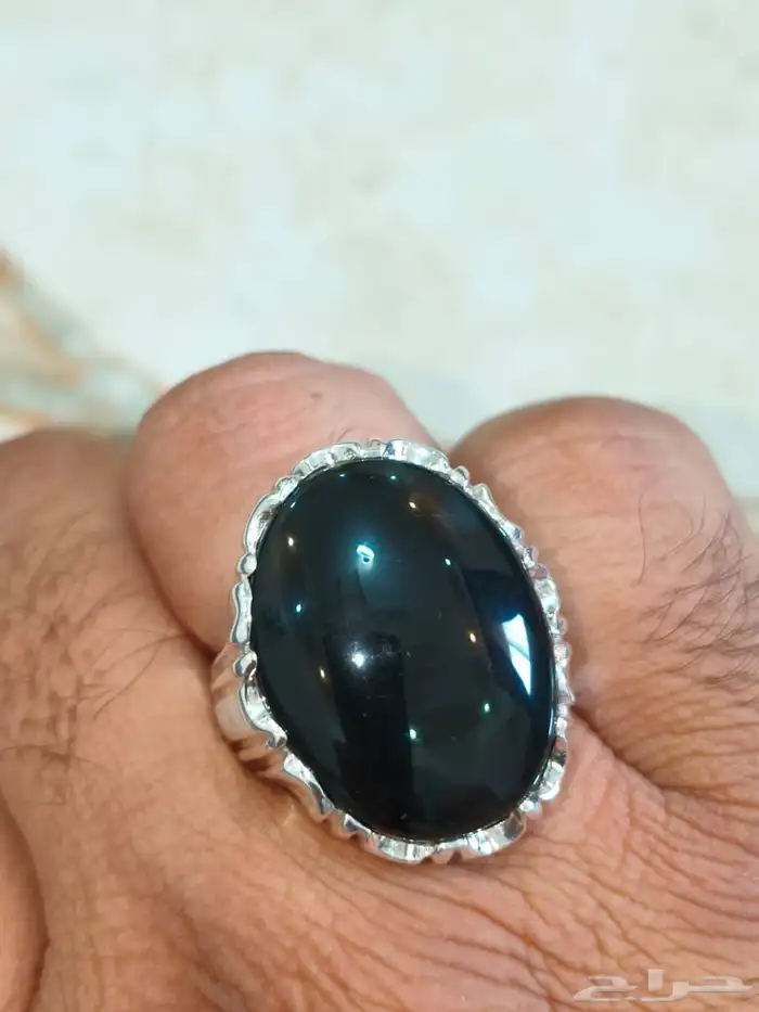 خاتم فضة بحجر الجزع اليماني 7