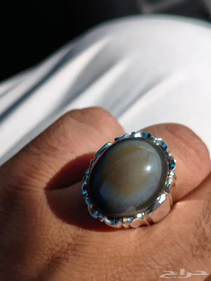 خاتم فضة بحجر العقيق السليماني اليماني 6