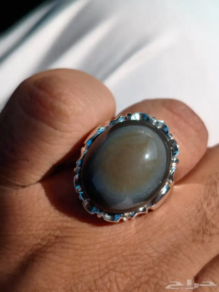 خاتم فضة بحجر العقيق السليماني اليماني 8
