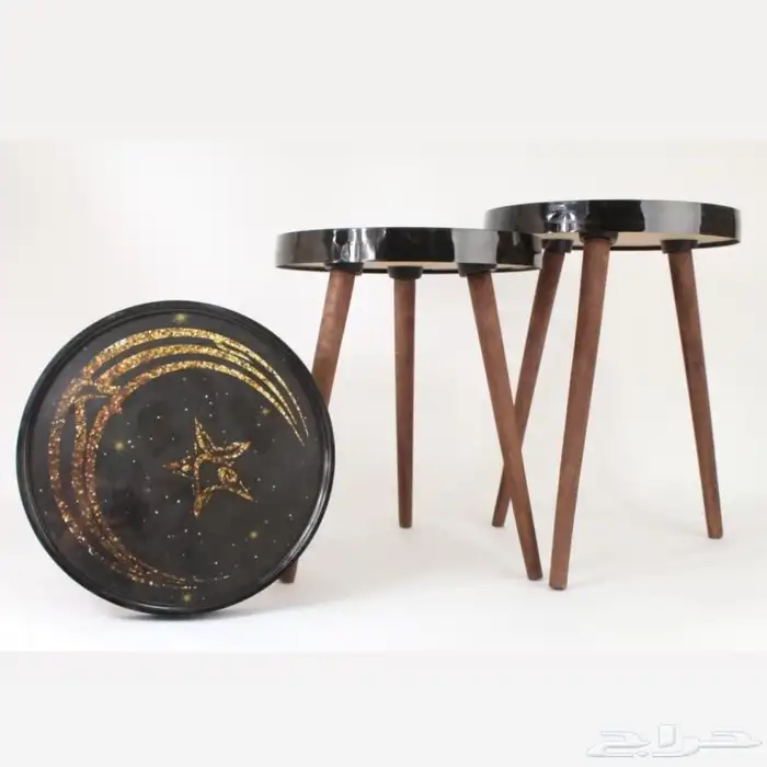 طقم طاولات تركي دائري 3 قطع وأحجام بأشكال مميزة 0