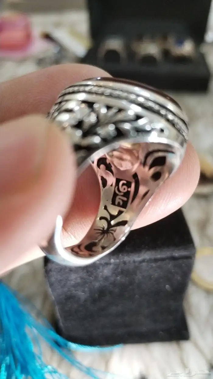 خاتم عقيق يماني كبدي صياغة عارف (تو فيس) 6