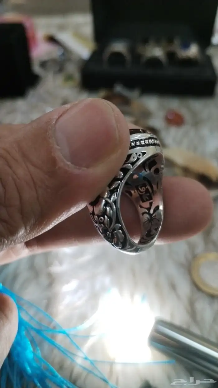 خاتم عقيق يماني كبدي صياغة عارف (تو فيس) 2