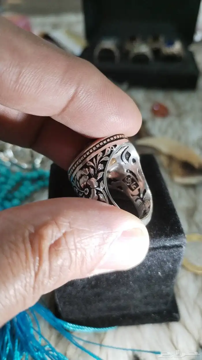 خاتم عقيق يماني كبدي صياغة عارف (تو فيس) 3