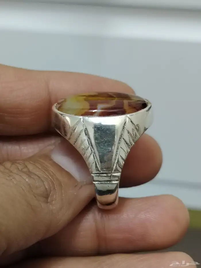 خاتم فضه بحجر العقيق الأفريقي 2