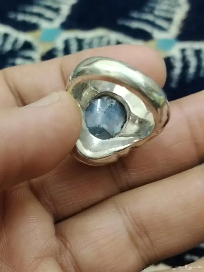 خاتم فضه بحجر العقيق اليماني الداؤوي 3
