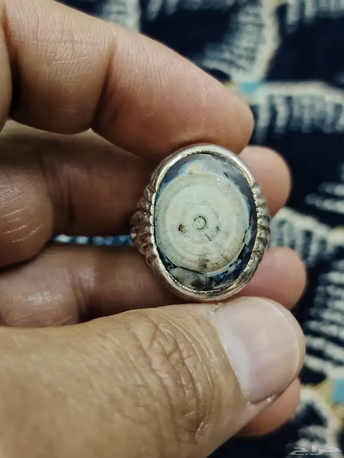 خاتم فضه بحجر العقيق اليماني الداؤوي 0