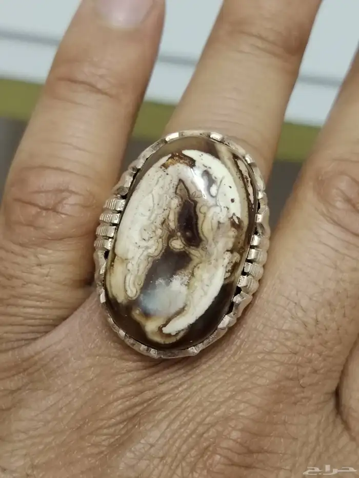 خاتم فضه بحجر العقيق الاندونيسي المصور 1