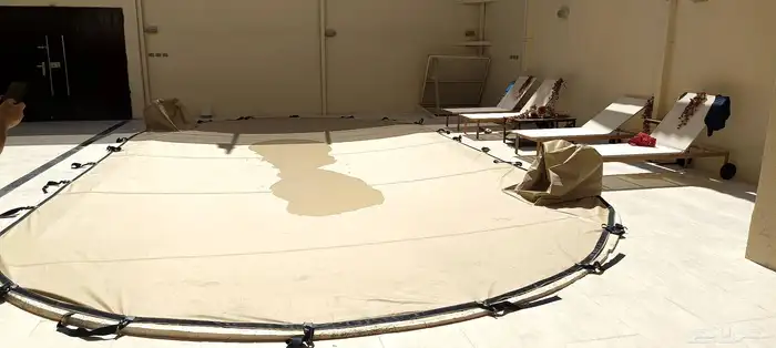 غطاء مسبح قماش كوري احمي مسبحك من التراب ومن سقوط الاطفال 0