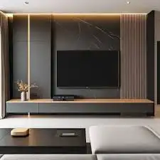 ديكورات شاشه خلفيه تلفزيون واجهة سرير ديكور تنفيذ 4