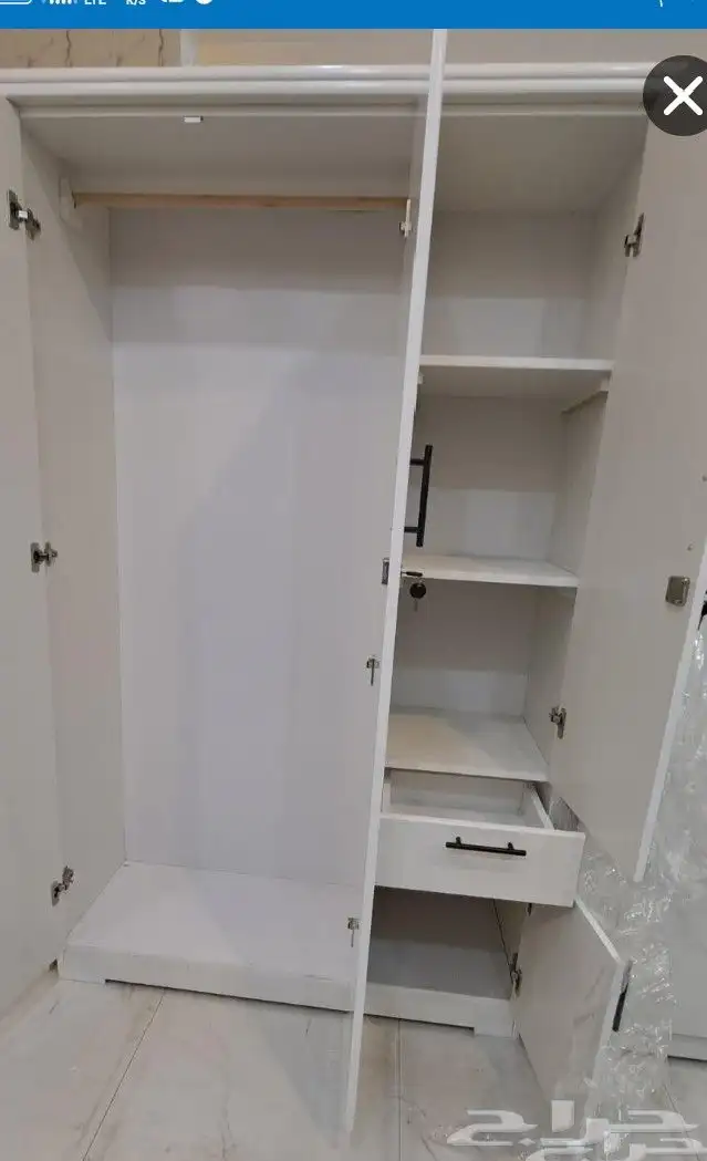 دواليب وطني بابين لون ابيض جديد 4