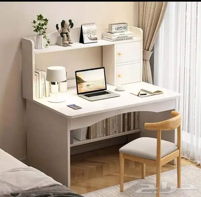 مكتب كمبيوتر مع خزانة وأرفف للمكتب 5