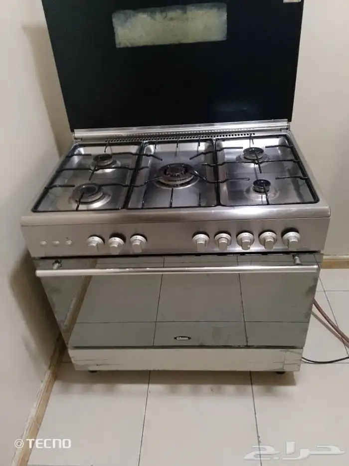 فرن 5شعله ايطالي نضيف مع غساله اتوماتيك جنرال سوبريم 18كيلو 0