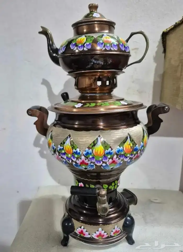 سماور نحاس مزرخف ارتفاع 40سم السعر 500 0