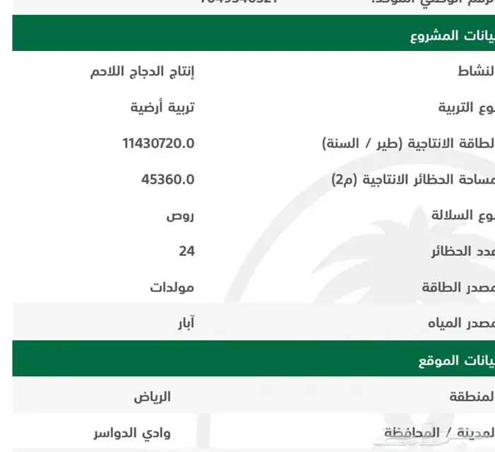 مزرعة دواجن للبيع 0